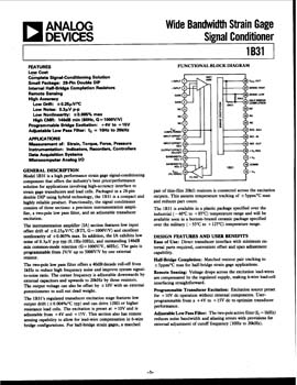 1B31. Wide Bandwidth Strain Gage Signal Conditioner