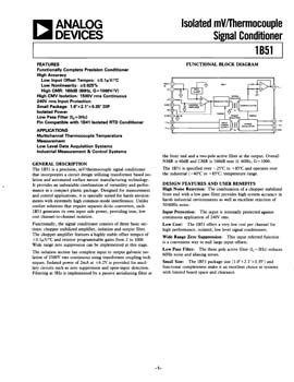 1B51. Isolated mV/Thermocouple Signal Conditioner
