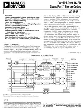 AD1845. Parallel-Port 16-Bit SoundPort Stereo Codec