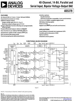 AD5379. 40-Channel 14-Bit Bipolar Voltage-Output D/A Converter