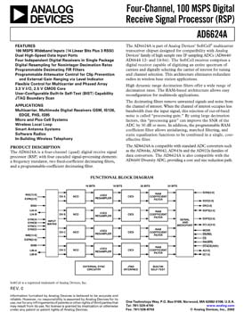 AD6624A. Four-Channel, 100 MSPS Digital Receive Signal Processor (RSP)
