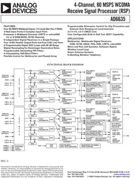 AD6635. Four-Channel, 80 MSPS WCDMA Receive Signal Processor (RSP)