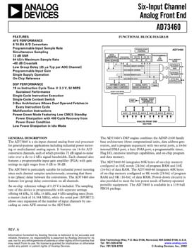 AD73460. Six-Input Channel Analog Front End with DSP