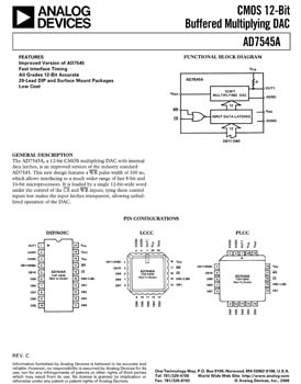 AD7545A. CMOS 12-Bit Buffered Multiplying DAC With Internal Data Latches