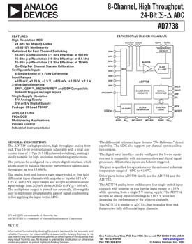 AD7738. 8-Channel, 8.5 kHz, 24-Bit Sigma-Delta A/D Converter