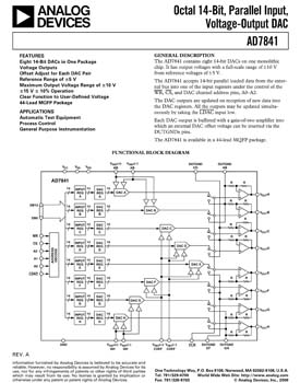 AD7841. Octal 14-Bit, Parallel Input, Voltage-Output DAC