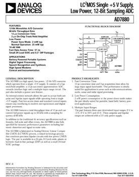 AD7880. CMOS,  Single +5 V Supply, Low Power, 12-Bit Sampling ADC