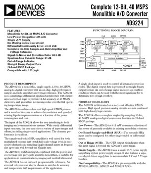 AD9224. 12-Bit 40 MSPS Monolithic A/D Converter