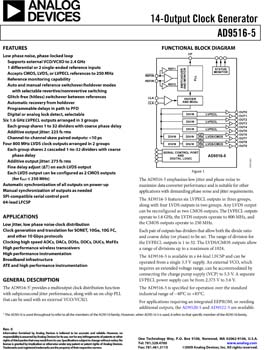AD9516-5. 14-Output Clock Generator