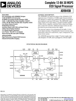 AD9845B. Complete 12-Bit 30 MSPS CCD Signal Processor