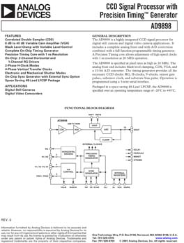 AD9898. CCD Signal Processor with Precision Timing(tm) Generator