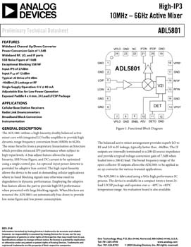 ADL5801. High-IP3 10 MHz to 6 GHz Active Mixer