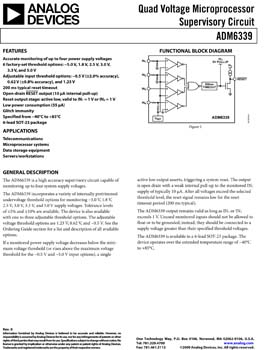 ADM6339. Quad Voltage Microprocessor Supervisory Circuit