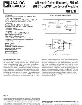 ADP3331. High Accuracy, Ultra-Low Quiescent Current LDO; SOT-23