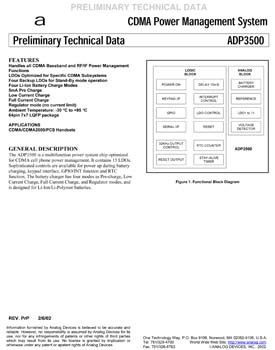 ADP3500. CDMA Power Management System (Pre-Release)