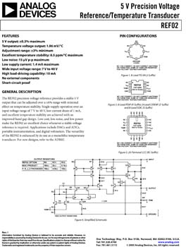 REF02. +5V Precision Voltage Reference/Temperature Transducer