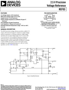 REF03. 2.5 V Precision Voltage Reference