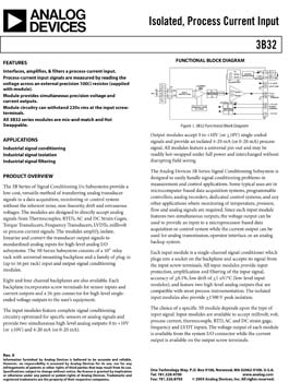 3B32. Isolated Current Input: 3 Hz Bandwidth Signal Conditioning Module