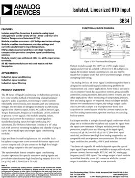 3B34. Isolated 2, 3, or 4-Wire RTD Input Signal Conditioning Module