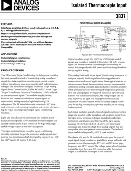 3B37. Isolated Thermocouple Input Signal Conditioning Module