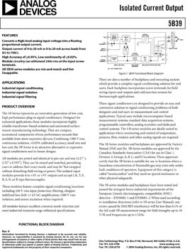 5B39. Isolated Current Output Signal Conditioning Module