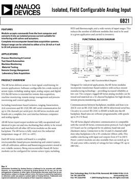 6B21. Isolated Current Output: Signal Conditioning Module