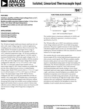 7B47. Isolated Linearized Thermocouple Input Signal Conditioning Module