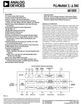 AD1959. PLL / Multibit Sigma-Delta DAC