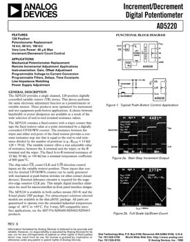 AD5220. Increment/Decrement Digital Potentiometer