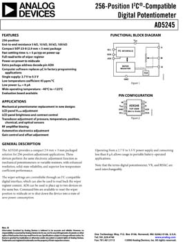 AD5245. 256 Position I2c Compatible Digital Potentiometer