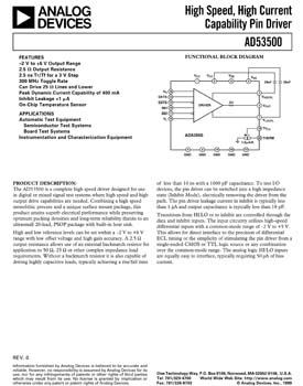 AD53500. High Speed, High Current Capability Pin Driver