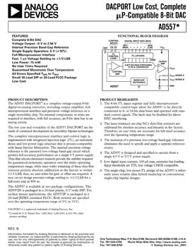 AD557. DACPORT Low Cost, Complete µP-Compatible 8-Bit DAC