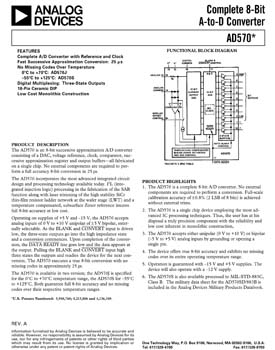 AD570. 8-Bit Successive Approximation Analog-to-Digital Converter