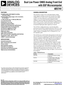 AD5744. Complete, Quad, 14-Bit, High Accuracy, Serial Input, Bipolar Voltage Output D/A Converter