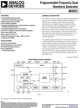 AD5932. Programmable Single-Scan Waveform Generator