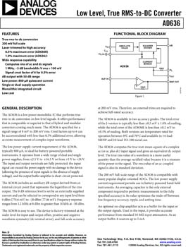 AD636. Low Level, True RMS-to-DC Converter 