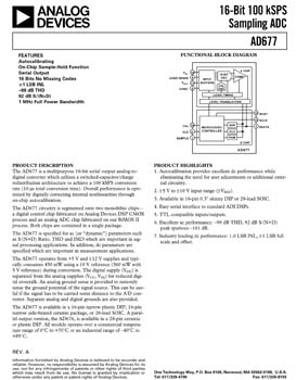 AD677. 16-Bit, Serial, 100 kSPS Sampling ADC.