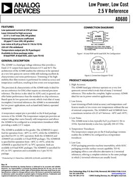 AD680. Bandgap, Low Power 2.5v Reference