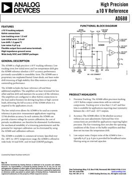 AD688. High Precision ±10 V Reference
