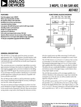 AD7482. 12-Bit, 3 MSPS SAR ADC