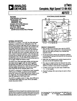 AD7572. Lc2mos Complete, High Speed 12-Bit ADC