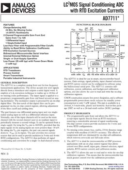 AD7711. CMOS, 24-Bit Sigma-Delta, Signal Conditioning ADC with  Matched RTD Excitation Currents