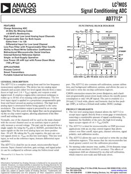 AD7712. CMOS, 24-Bit Sigma-Delta, Signal Conditioning ADC with 2 Analog Input Channels