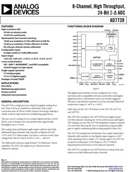 AD7739. 8-Channel, 4 kHz, 24-Bit Sigma-Delta A/D Converter