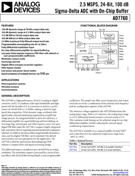 AD7760. 2.5 MSPS, 24-Bit, 100 dB Sigma-Delta ADC with On-Chip Buffer