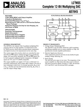 AD7845. Complete 12-Bit CMOS Multiplying DAC