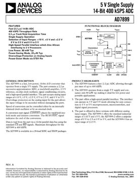 AD7899. 5 V Single Supply 14-Bit 400 kSPS ADC