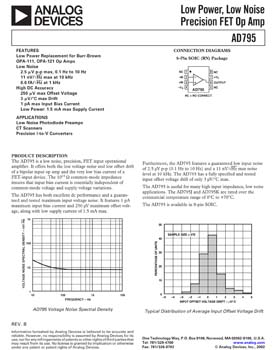 AD795. Low Power, Low Noise Precision FET Op Amp