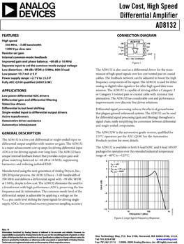 AD8132. Low Cost, High Speed Differential Amplifier