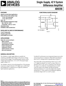 AD8206. Single-Supply 42V System Difference Amplifier